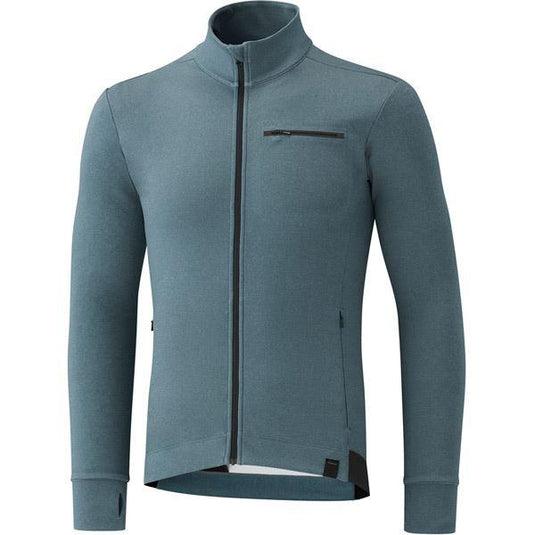 Shimano Clothing Men's Transit Long Sleeve Jersey, Blue, Size XXL