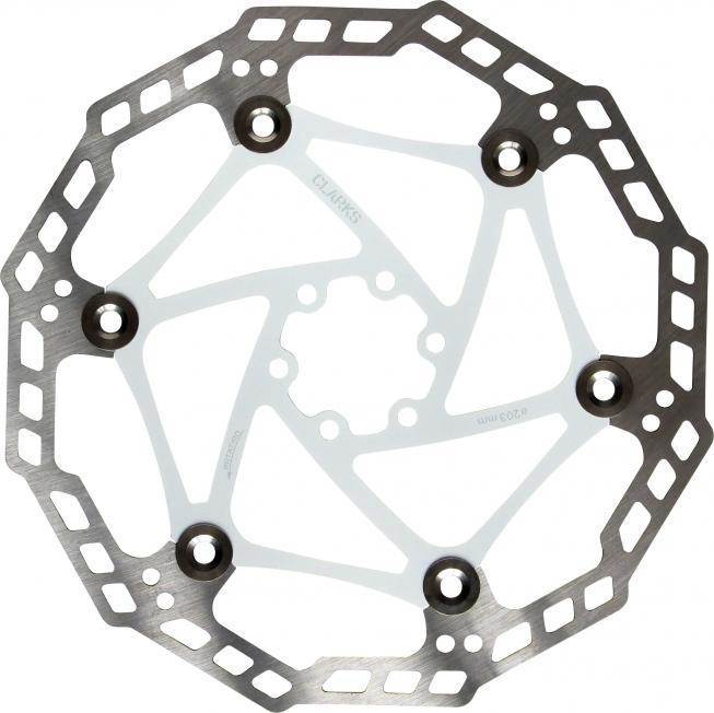 Clarks Floating Steel Disc Brake Rotor - 160mm - White