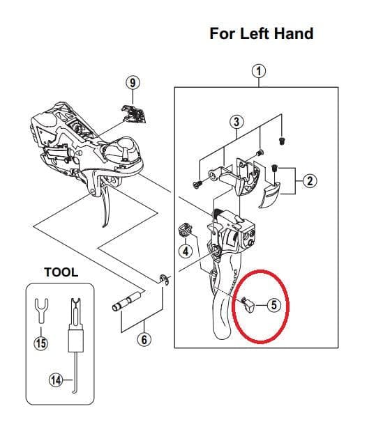 Shimano Dura-Ace ST-7900 Left Hand Release Lever Support