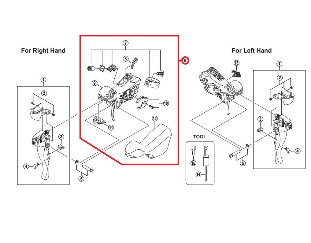 Shimano 105 ST-5700 Left Hand Bracket Unit - Y6TH98080