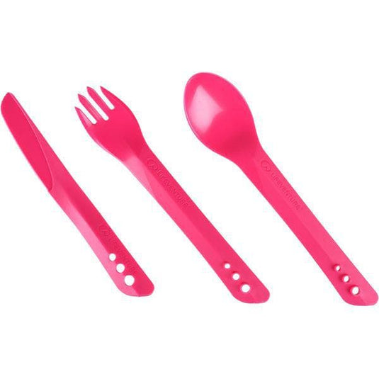 Lifeventure Ellipse Knife; Fork and Spoon Set - Pink