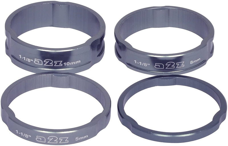 Load image into Gallery viewer, A2Z CNC 1 1/8&quot; Ahead headset spacers 3mm, 5mm, 10mm and 15mm XTR GREY
