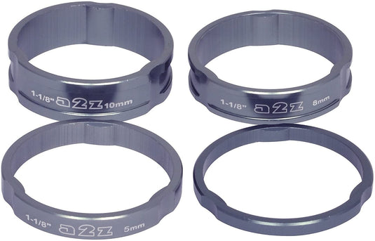 A2Z CNC 1 1/8" Ahead headset spacers 3mm, 5mm, 10mm and 15mm XTR GREY