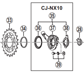 Load image into Gallery viewer, Shimano Spares CJ-NX10 Nexus cassette joint unit
