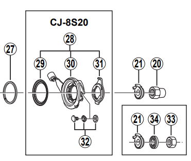 Shimano Spares CJ-8S20 cassette joint unit