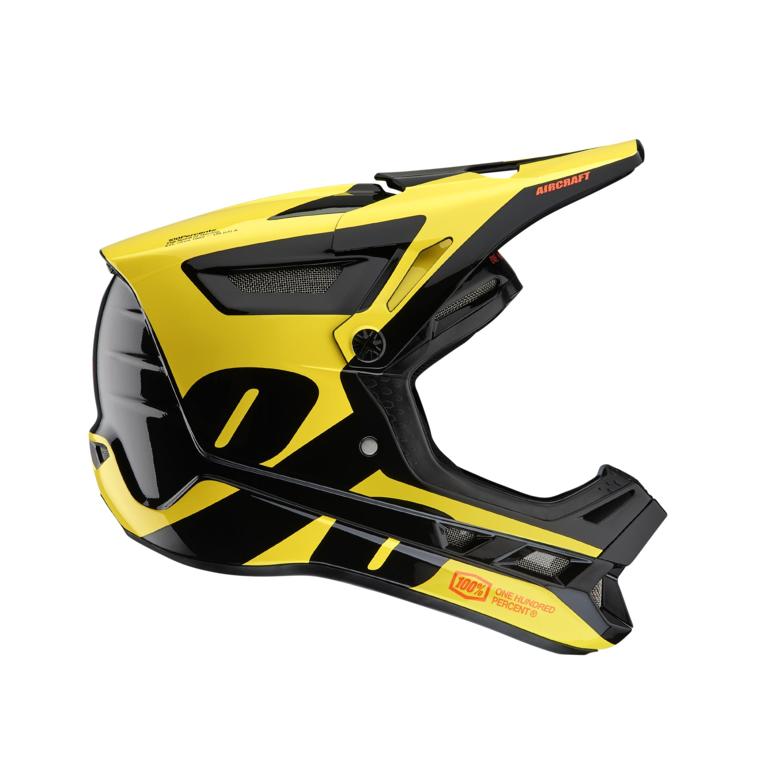 100% Aircraft Composite Helmet LTD Neon Yellow XS
