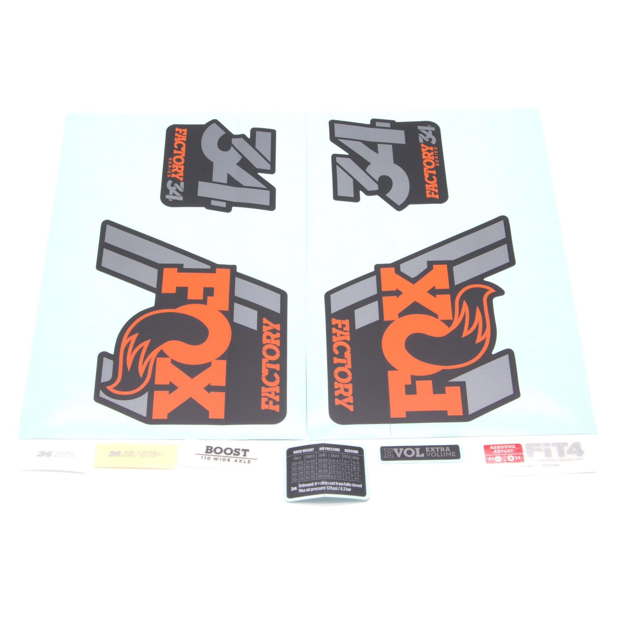 Fox Fork Decal Kit 34 Factory Series 2018 Black