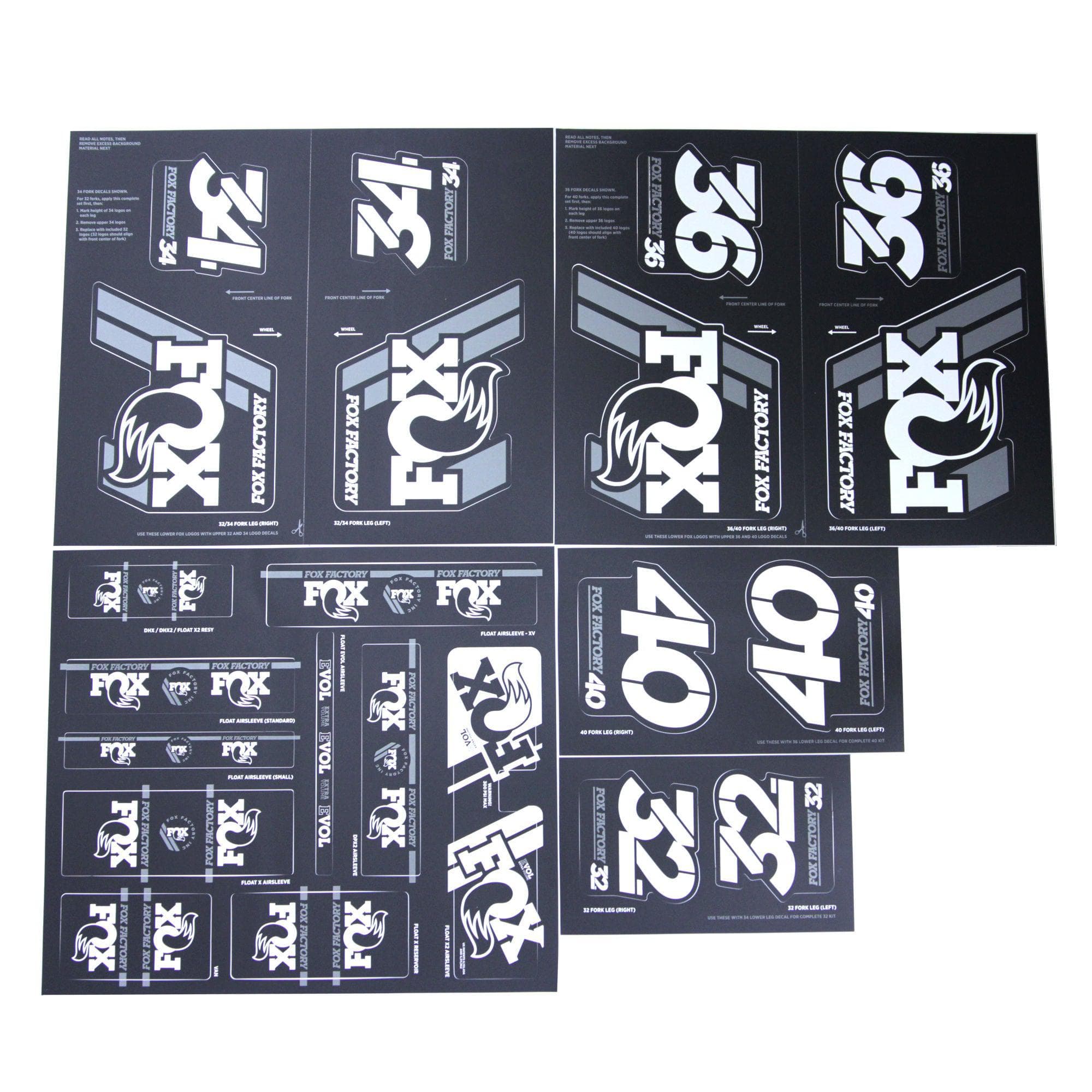 FOX AM Heritage Fork & Shock Decal Kit 2019 White