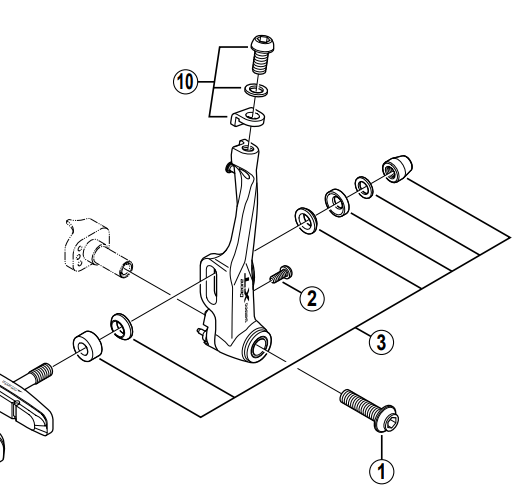 Shimano Spares BR-M770 link fixing bolt M6 x 16 mm