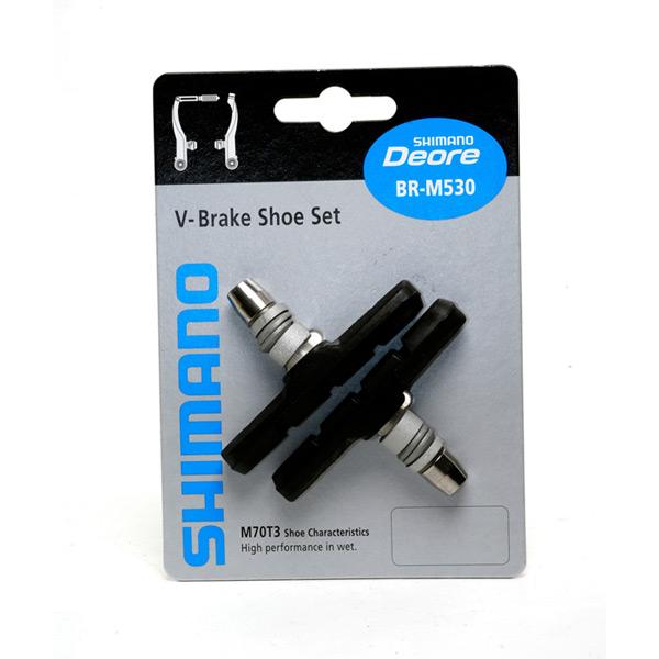 Load image into Gallery viewer, Shimano Deore M70T3 M600 LX / Deore / Alivio threaded v-brake pad set alloy rim Pair
