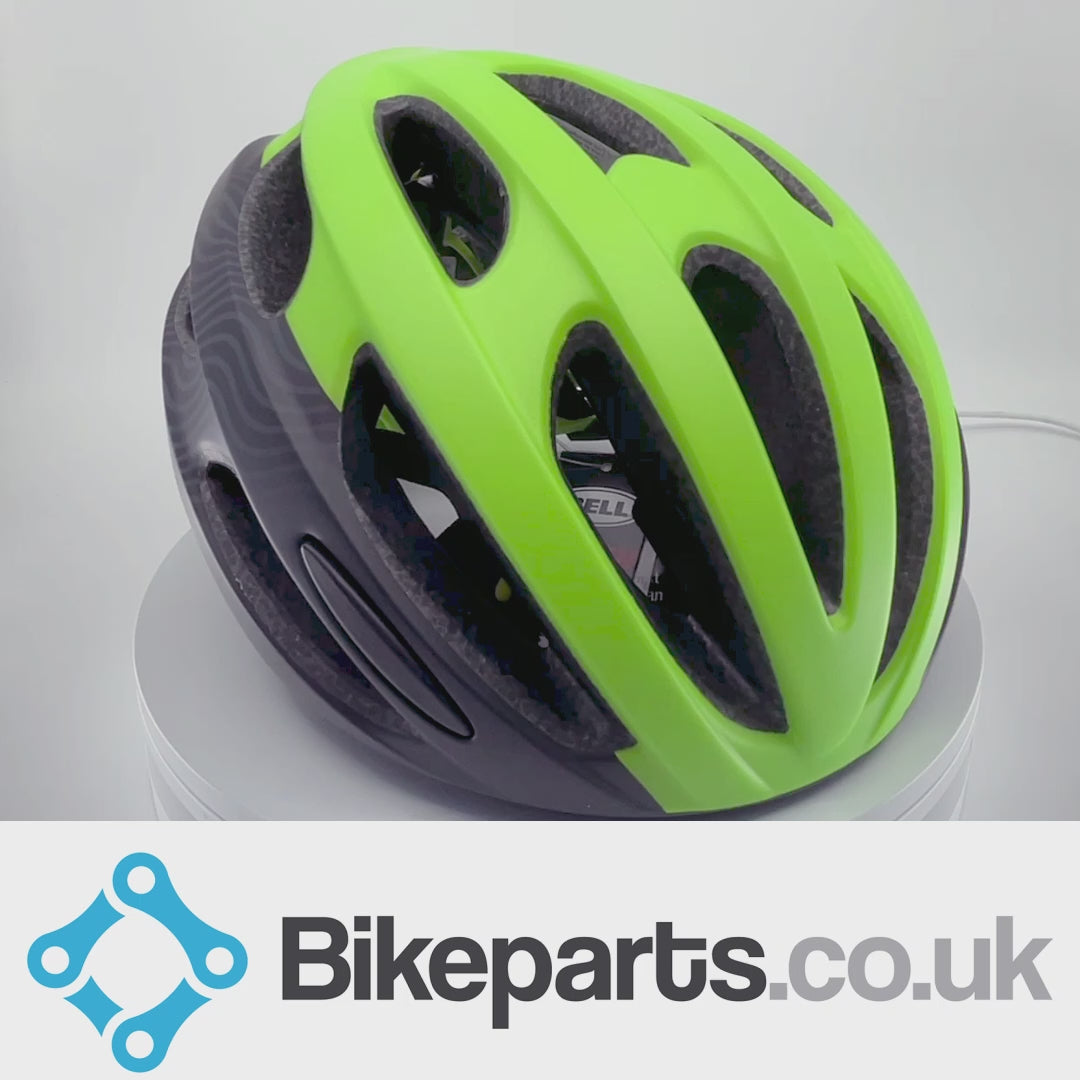 Load video: Bell Formula Black &amp; Hi-Viz Green 2019 Tsunami Cycling Helmet - MIPS Technology - Small