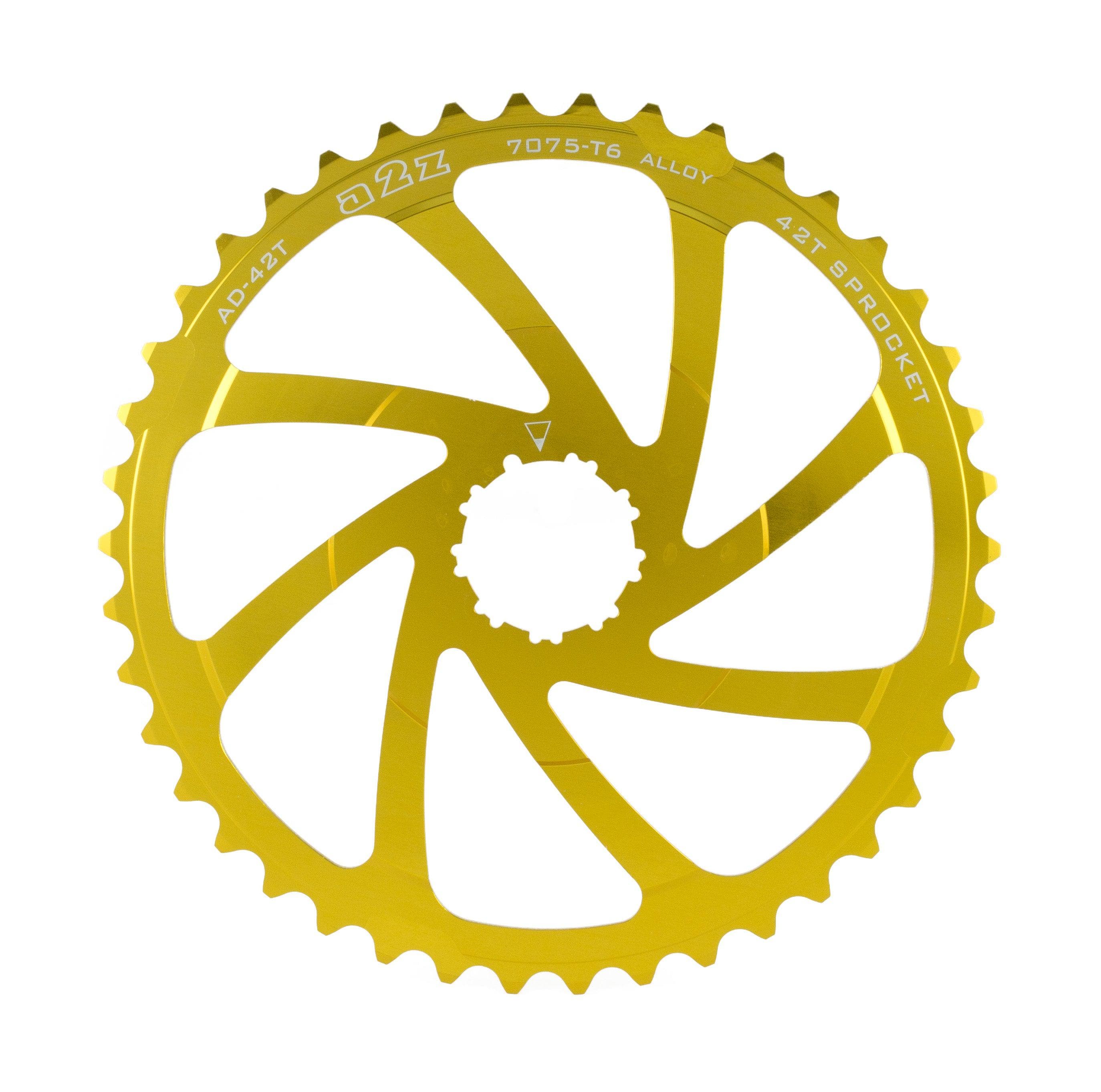 A2Z Wide Range Cassette Adapter Sprocket (42T, Gold)