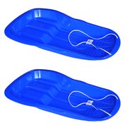 Snow Sledge Toboggan Kids Adult with Rope for Winter Outdoor Sports Blue