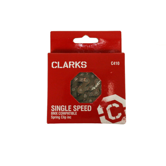 Clarks Bmx/Freestyle/Fixie/Track Single Speed Chain 1/2X1/8 X112 Links Spring Clip Inc.:  Single Speed