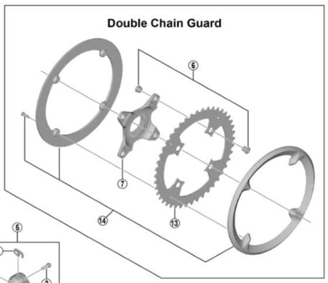 Shimano Spares SM-CRE80 44T double chain guard unit