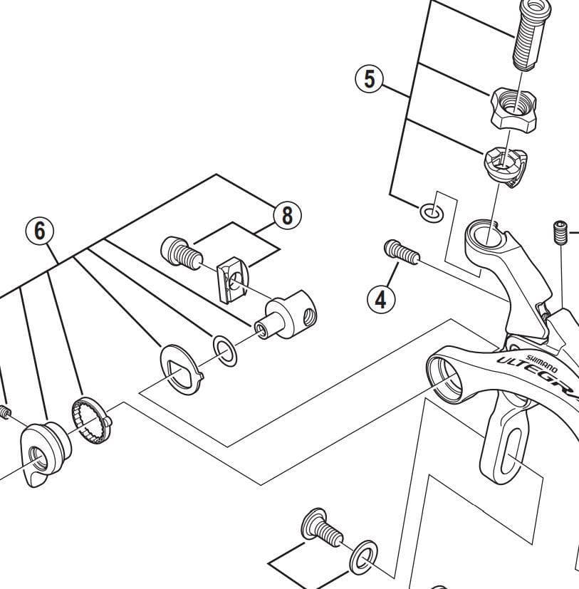 Shimano Spares BR-6800 cable fixing bolt and plate