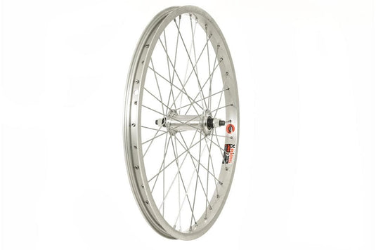Raleigh 20  Bmx Wheel, 3/8  Nutted, Silver. - Front - Silver