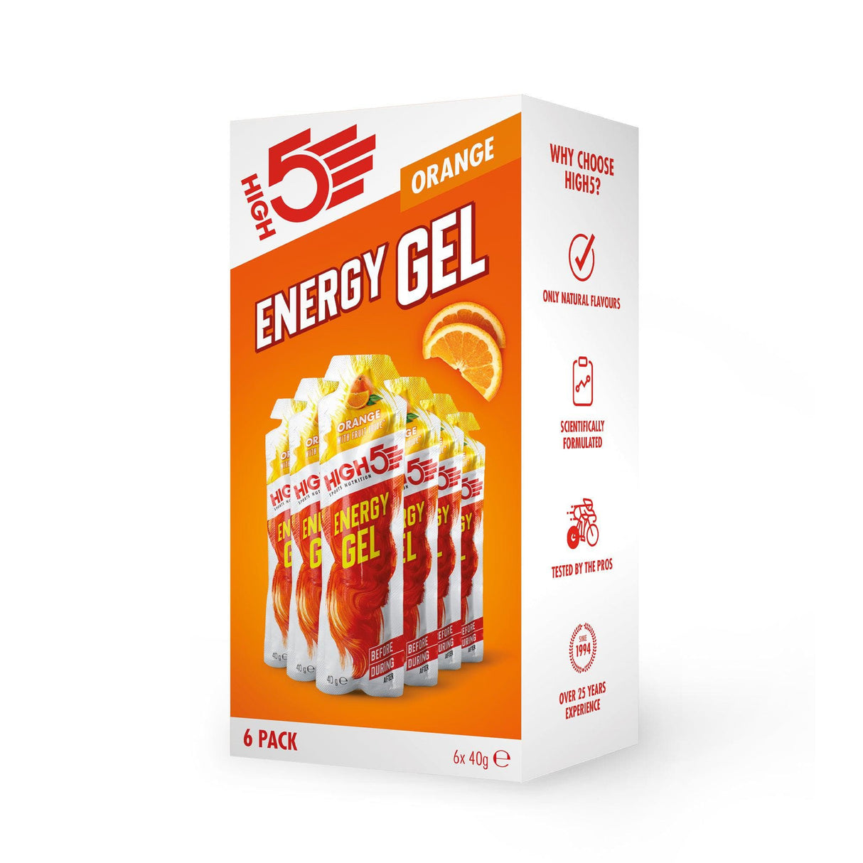 High5 High5 Energy Gel (40g, x6, Orange)