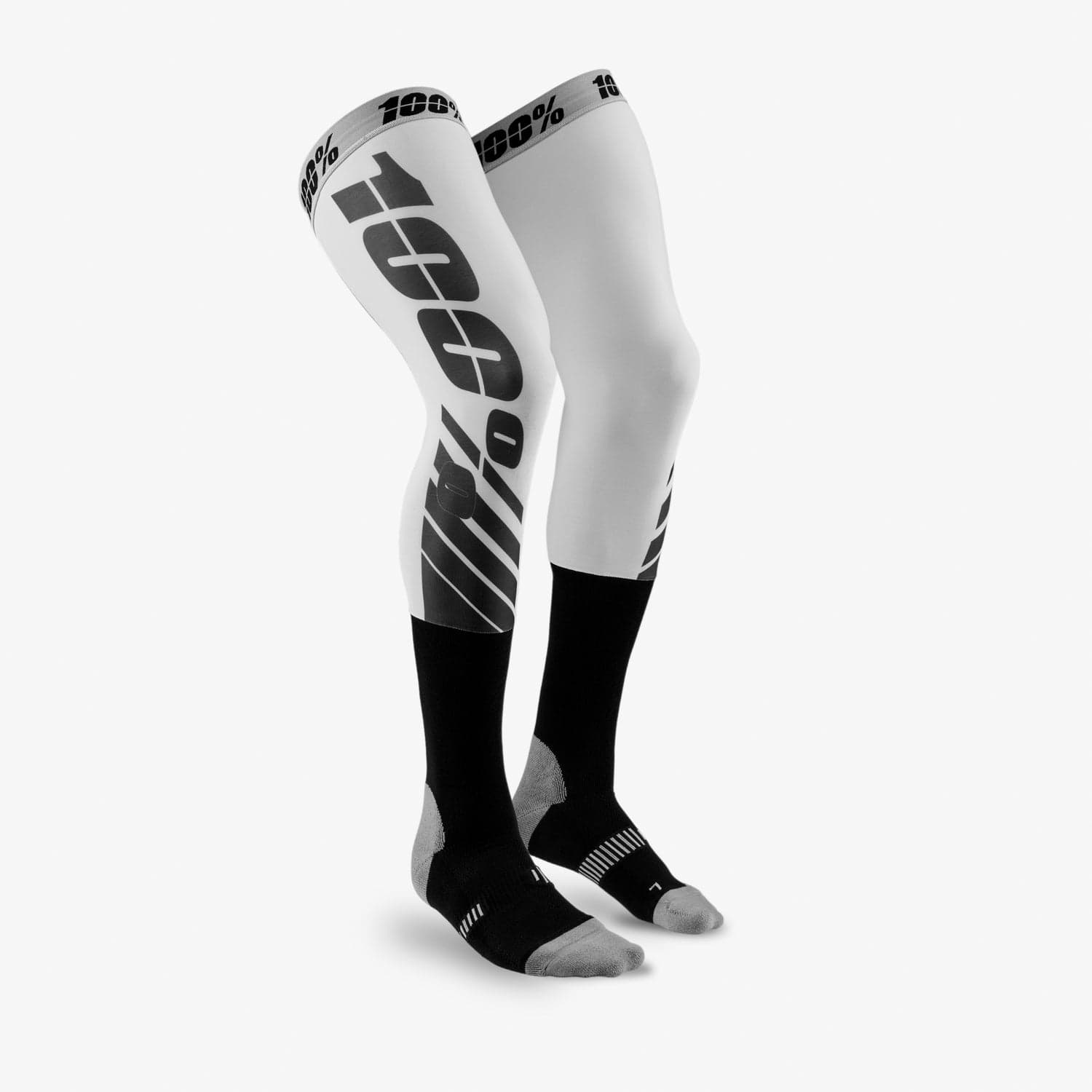 100% REV MX Knee Brace Socks Flash Grey S/M