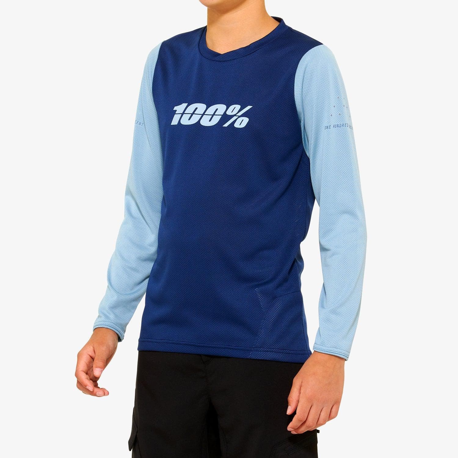 100% Ridecamp Youth Long Sleeve Jersey 2022 Navy / Slate S