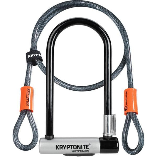 Kryptonite Kryptolok Standard U-Lock with 4 foot Kryptoflex cable Sold Secure Gold