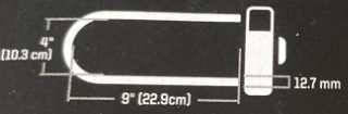 Kryptonite Kryptolok Standard U-Lock with Flexframe bracket Sold Secure Gold