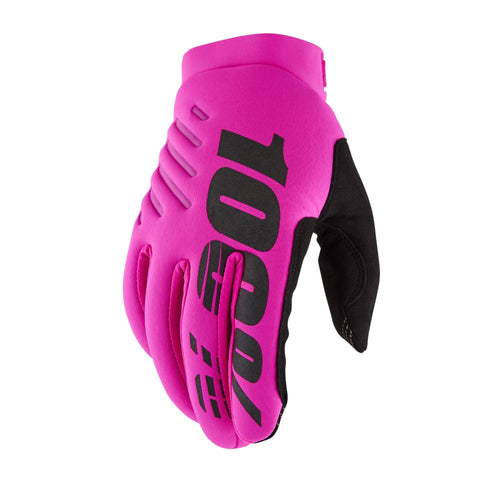 100% Brisker Cold Weather Glove - Neon Pink - Medium