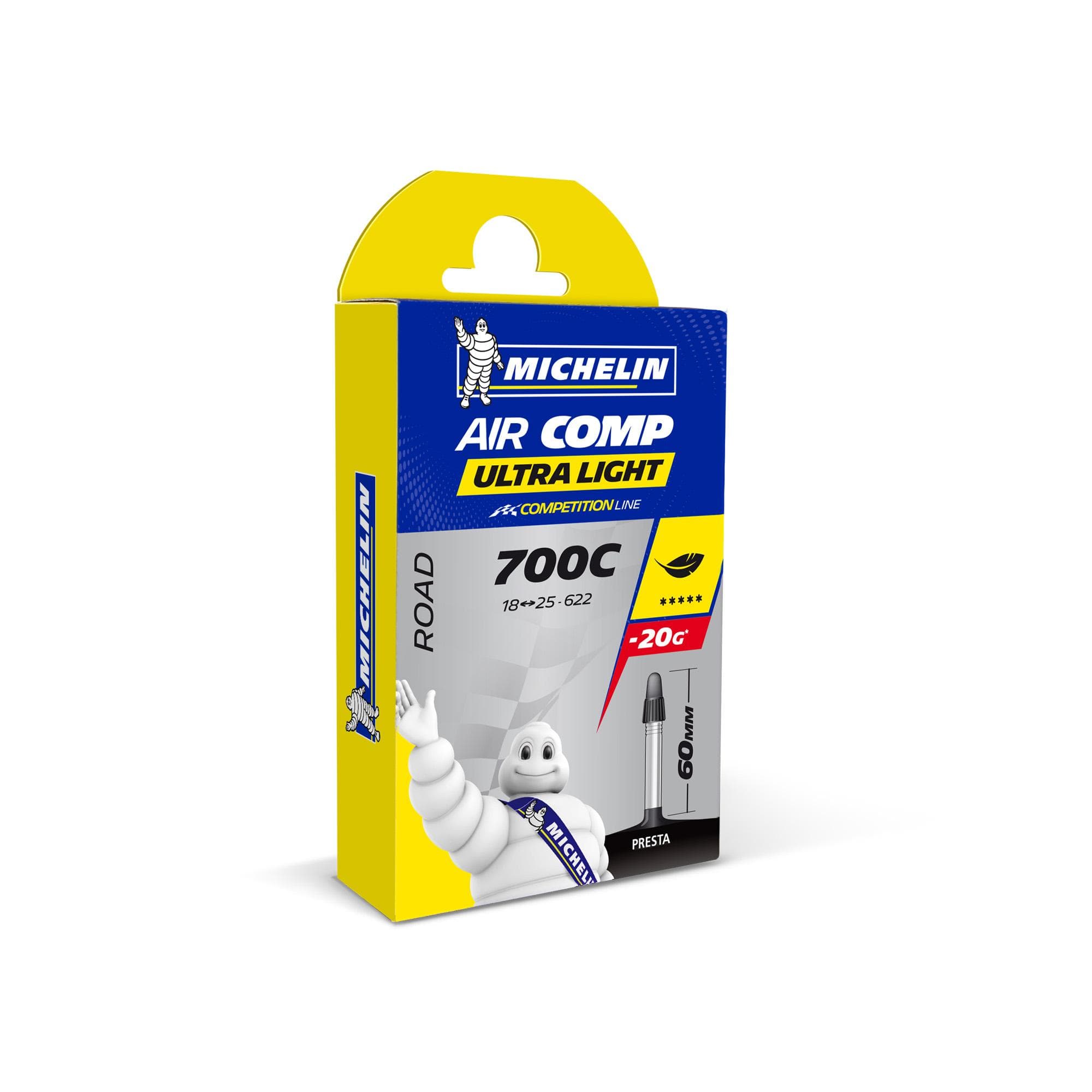 Michelin Aircomp Ultralight Road Inner Tube - 700c x 18-25mm (Presta 60mm)