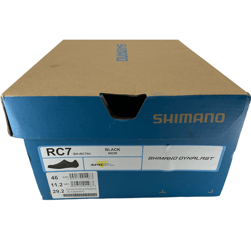 Load image into Gallery viewer, Shimano RC7 (RC701) SPD-SL Shoes, size 46, Black (customer return)

