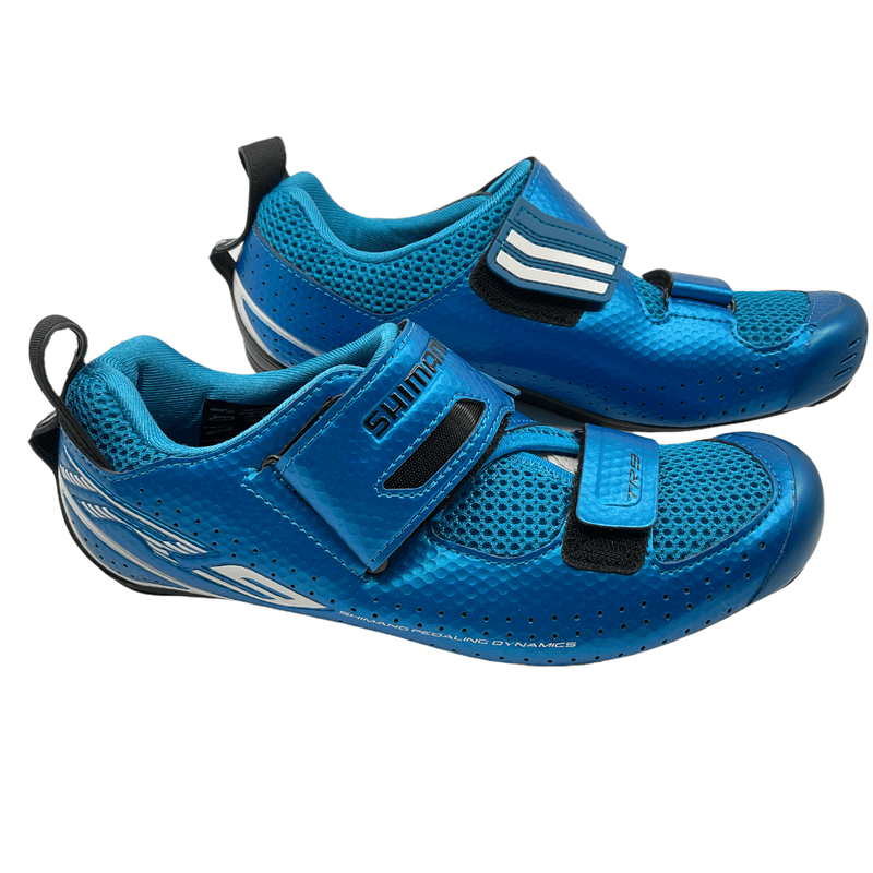 Load image into Gallery viewer, Shimano TR9 SPD-SL shoes, blue, size 40
