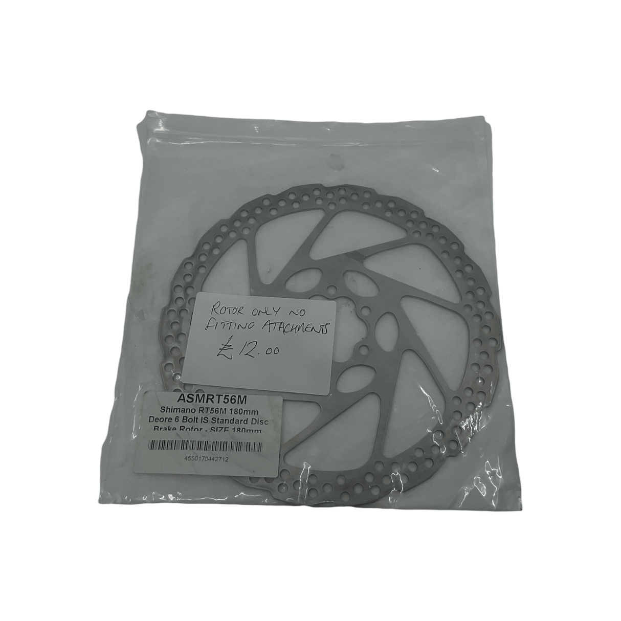 Shimano RT56M 180mm Deore 6 Bolt IS Standard Disc Brake Rotor (Shop Soiled)