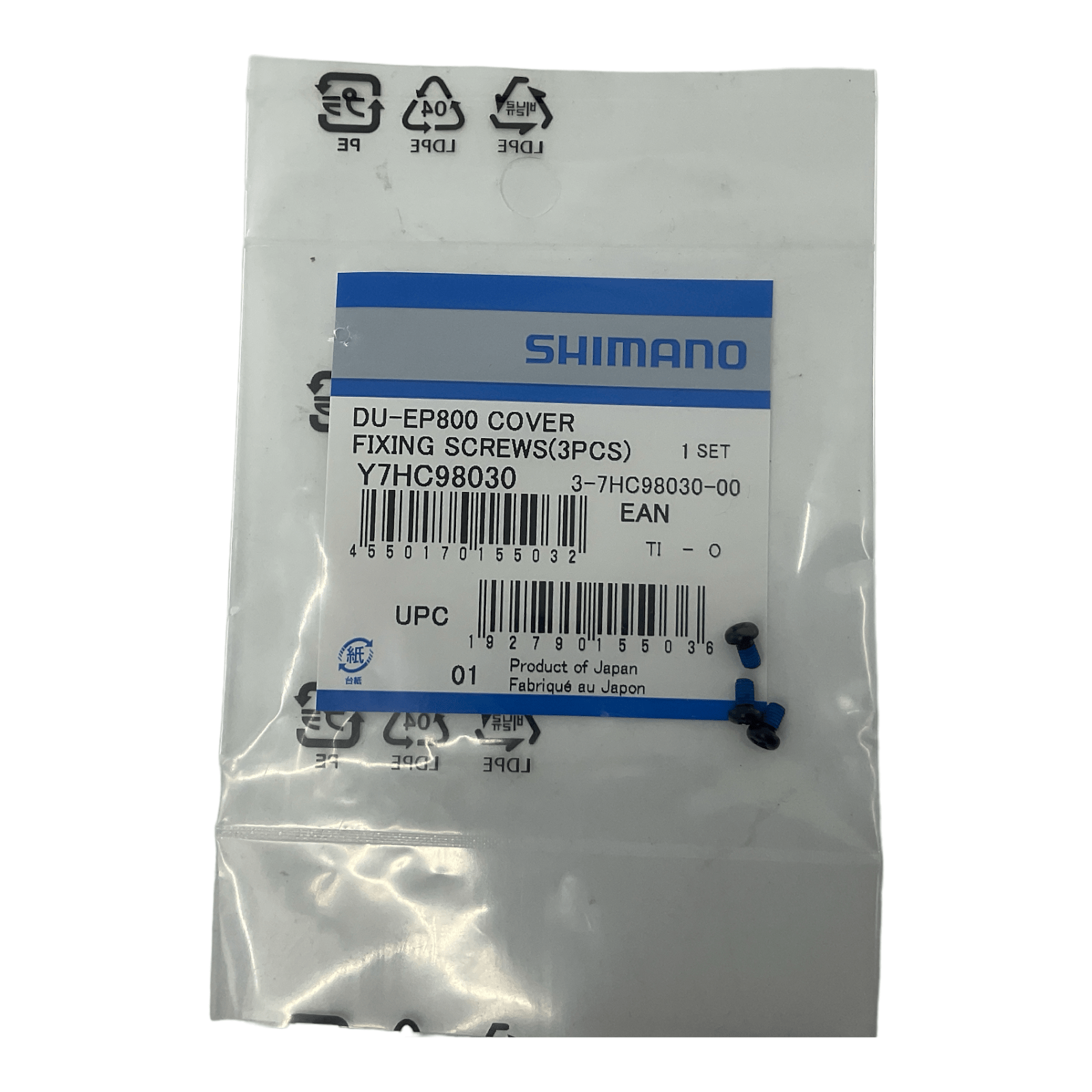 Shimano Spares DU-EP800 Cover Fixing Screws - Pack Of 3 - 7HC 9803