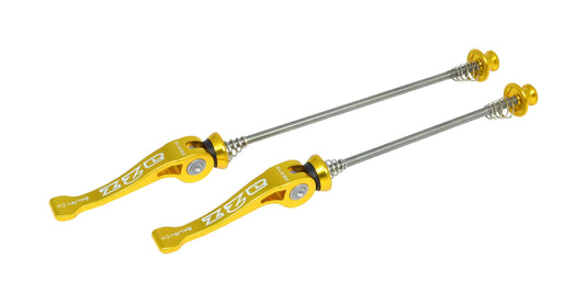 A2Z Chromoly (CroMo) Bicycle Quick Release Front & Rear Skewer Set - Gold