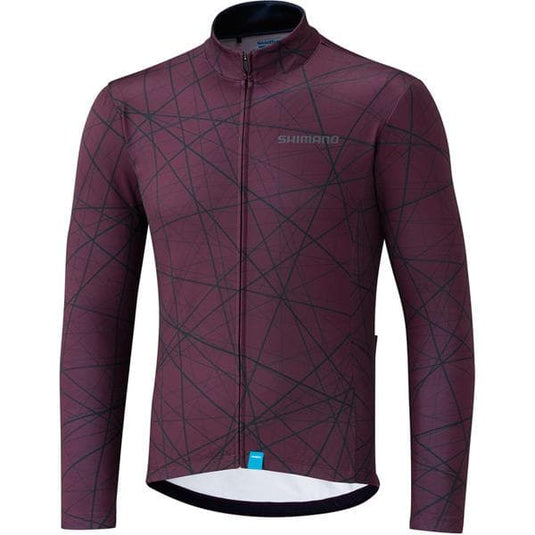 Shimano Clothing Men's Team Long Sleeve Jersey, Red, Size M