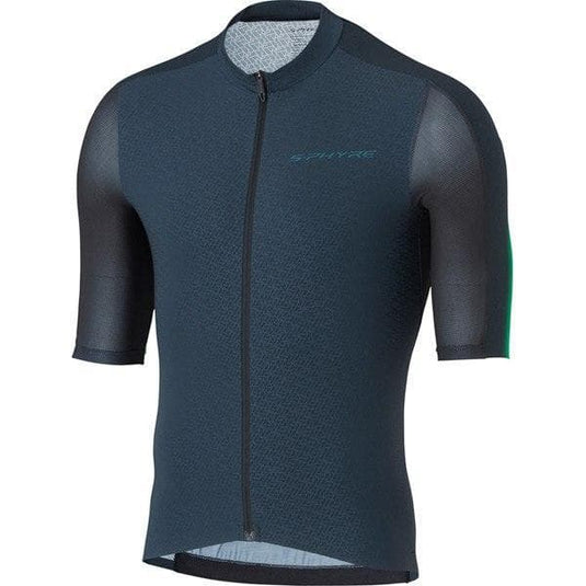 Shimano Clothing Men's; S-PHYRE FLASH Short Sleeve Jersey; Black/Green; Size S