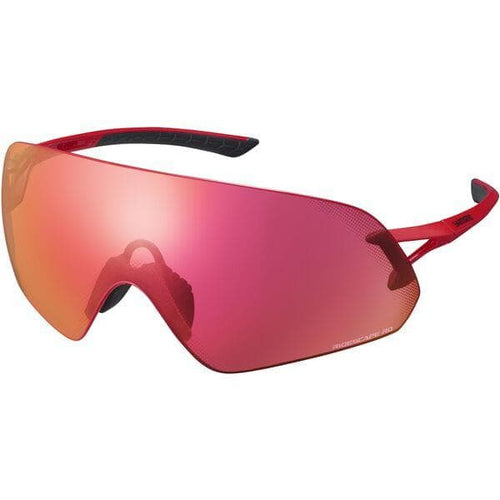 Shimano Aerolite Panoramic Glasses; Metallic Red; RideScape Road Lens