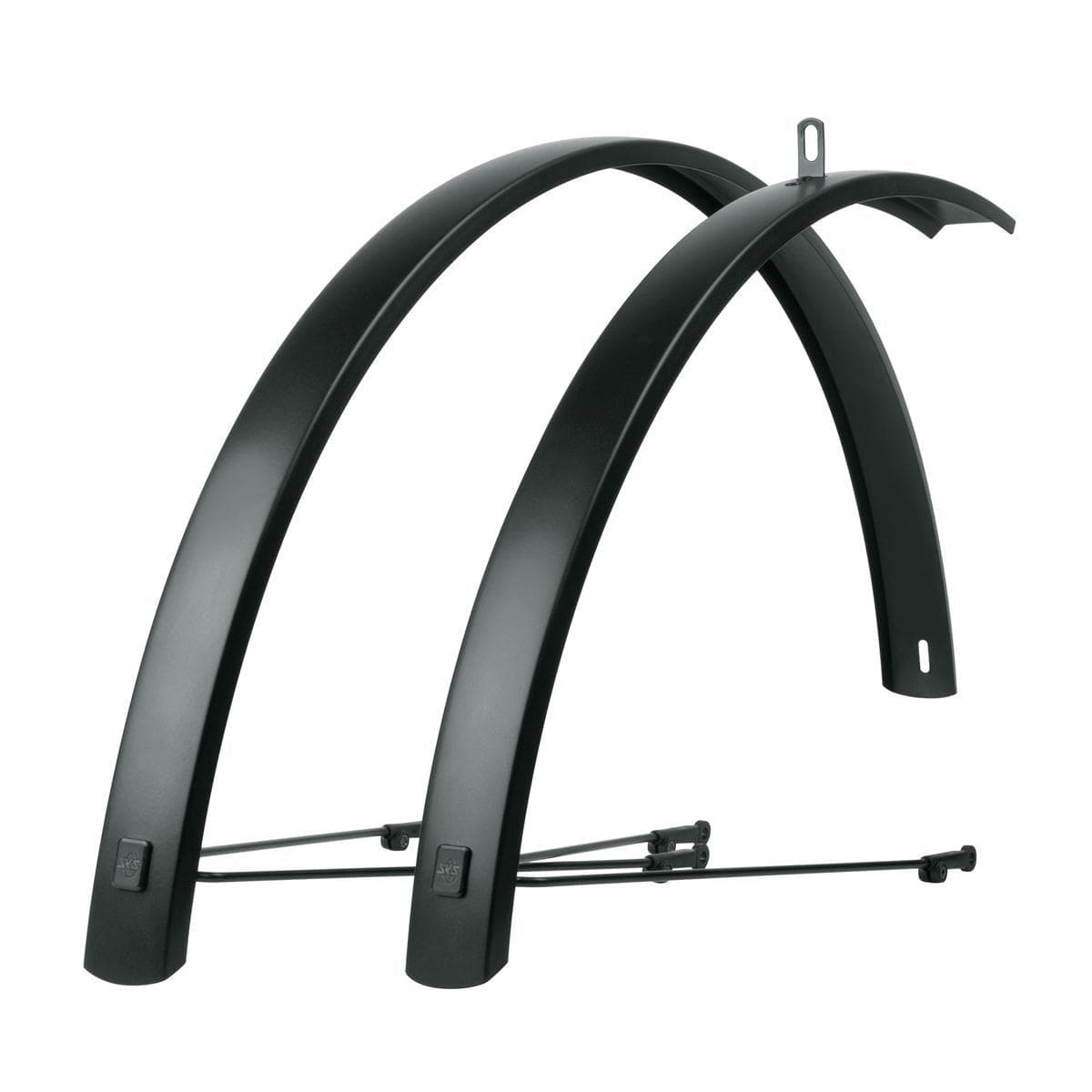 Sks Edge Al 28" 46Mm Matt Black Aluminium Mudguard Set: Matt Black 46Mm 28"