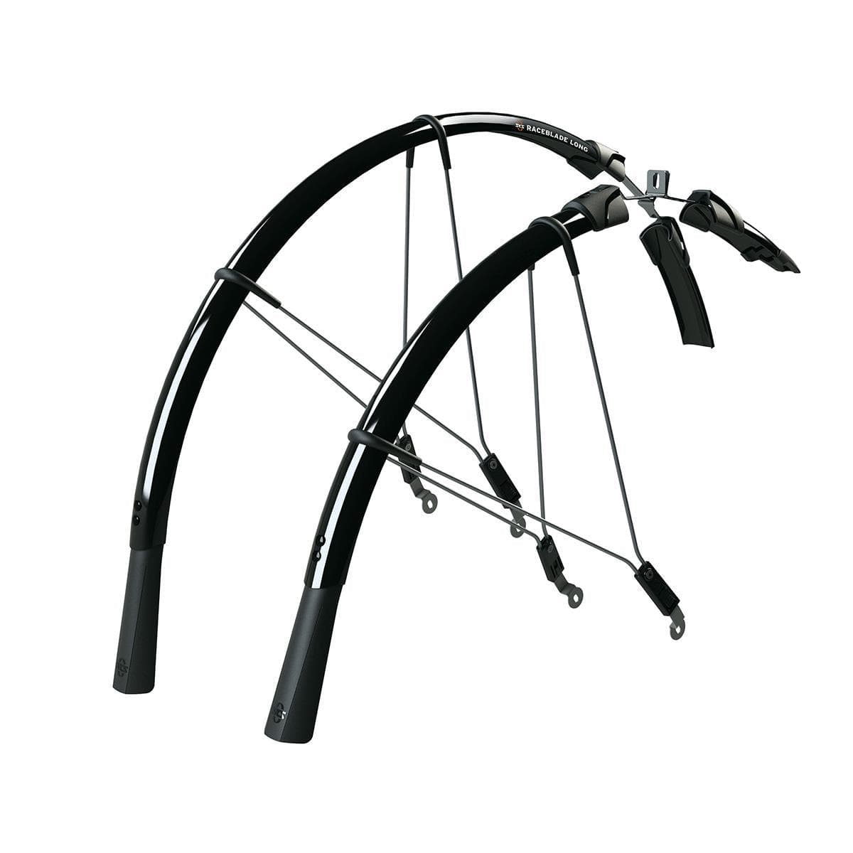 Raceblade Long Mudguard Set: Black