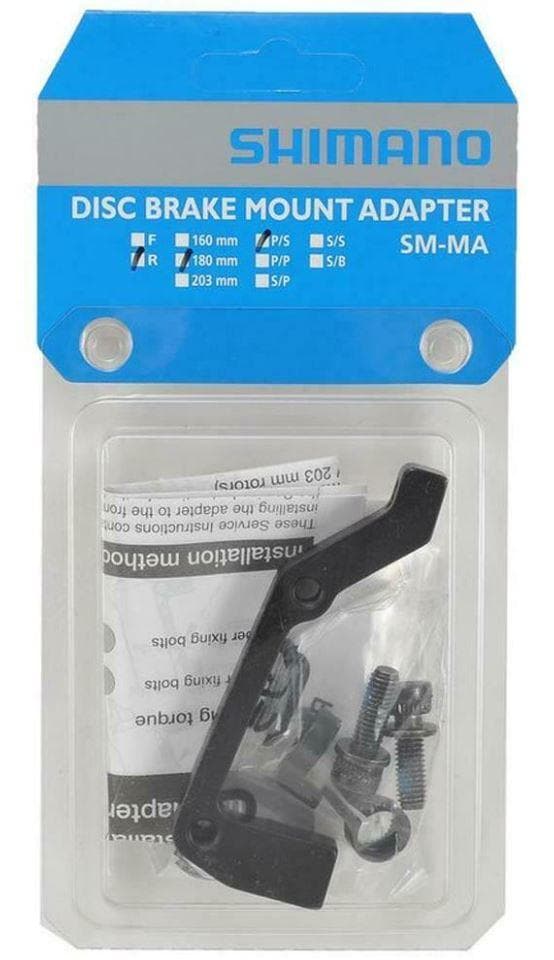 Load image into Gallery viewer, Shimano SM-MAR180PS Post Mount Caliper Adapter for 180mm IS Frame - Front
