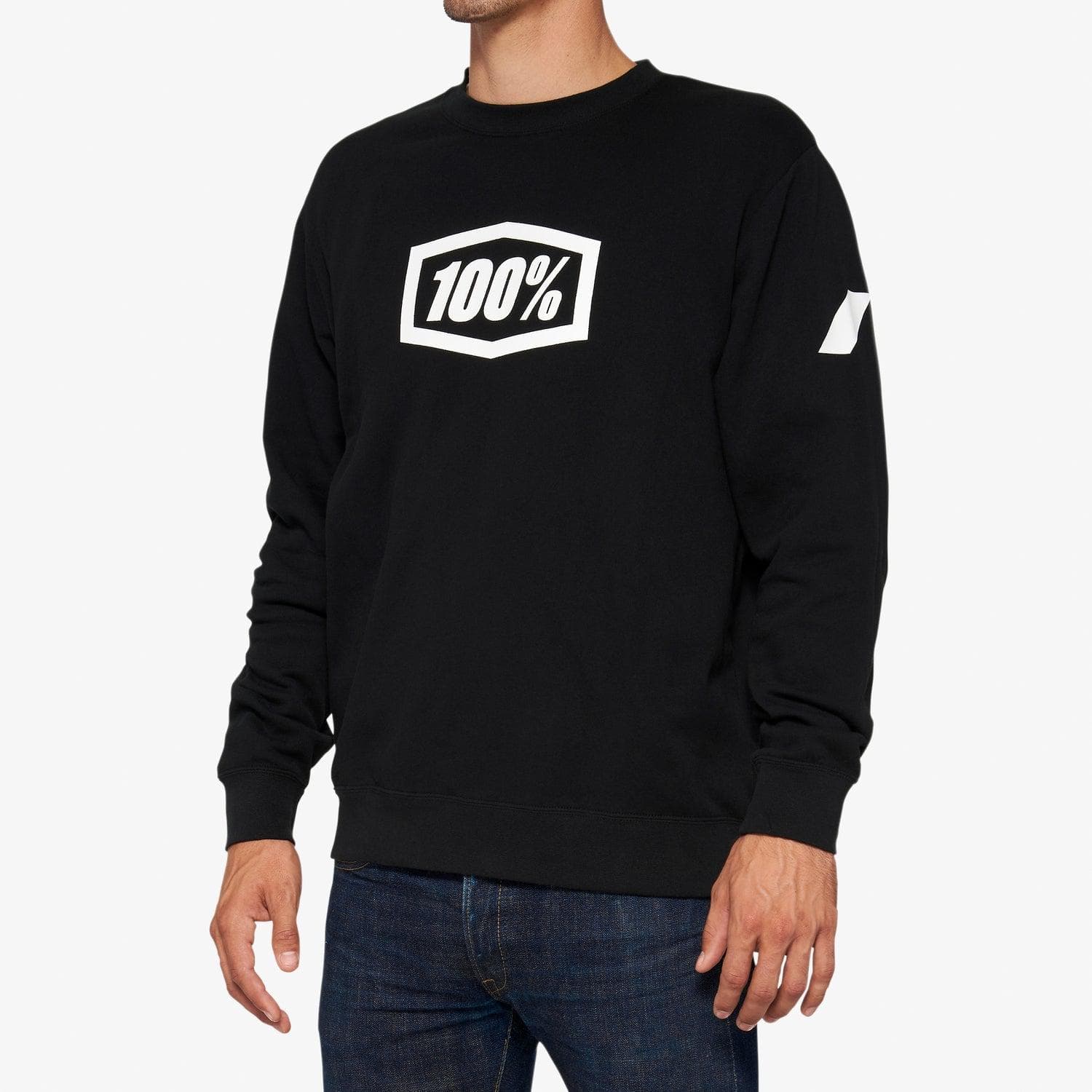 100% ICON Pullover Crewneck Fleece Black S