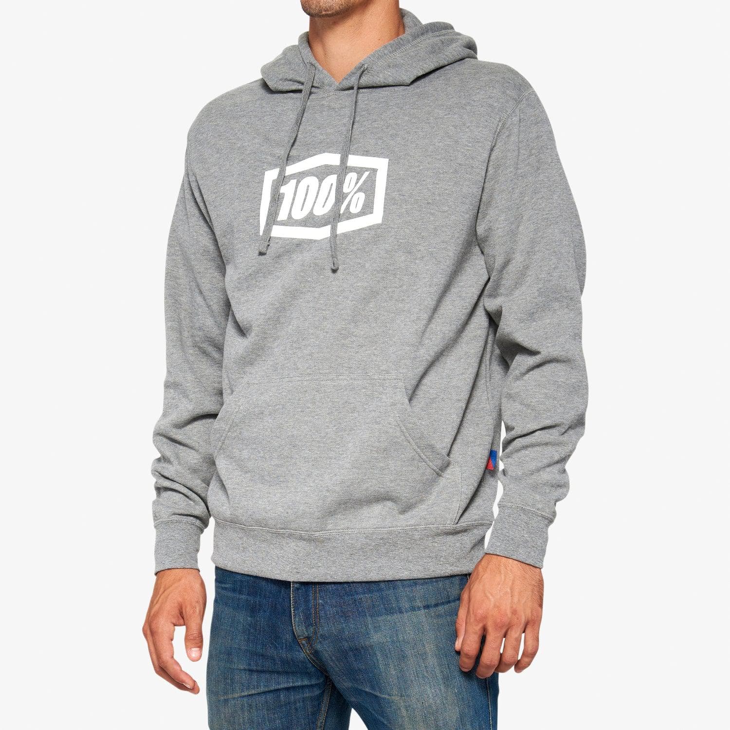 100% Icon Pullover Hoodie Heather Grey M