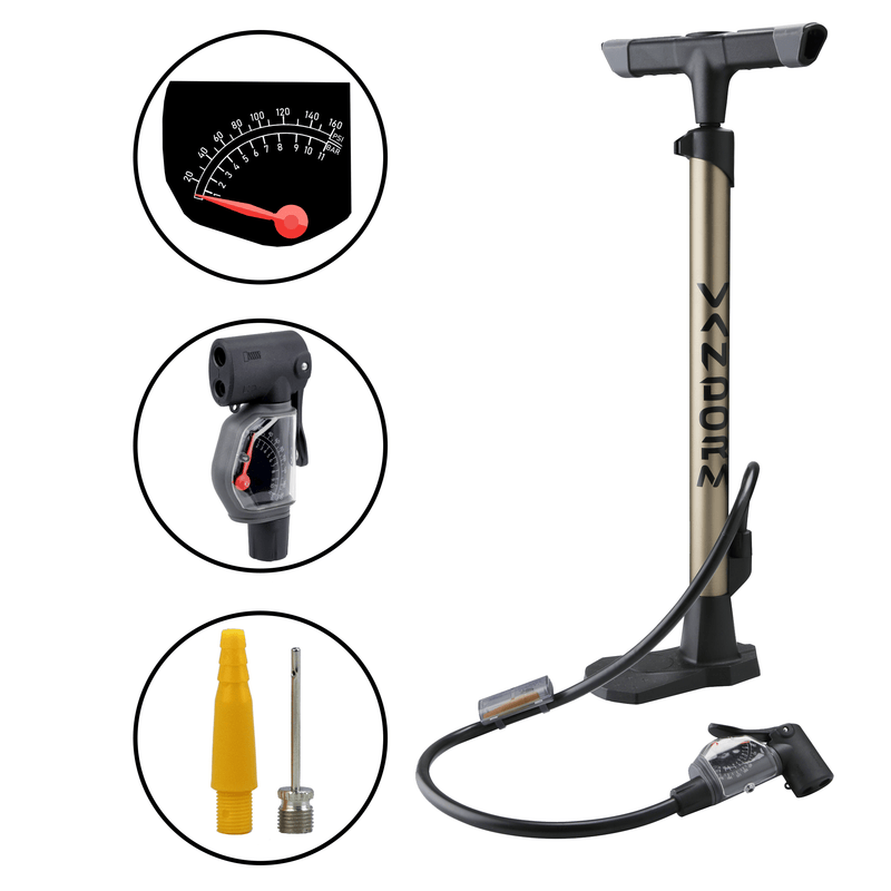 Bike track sale pump with gauge