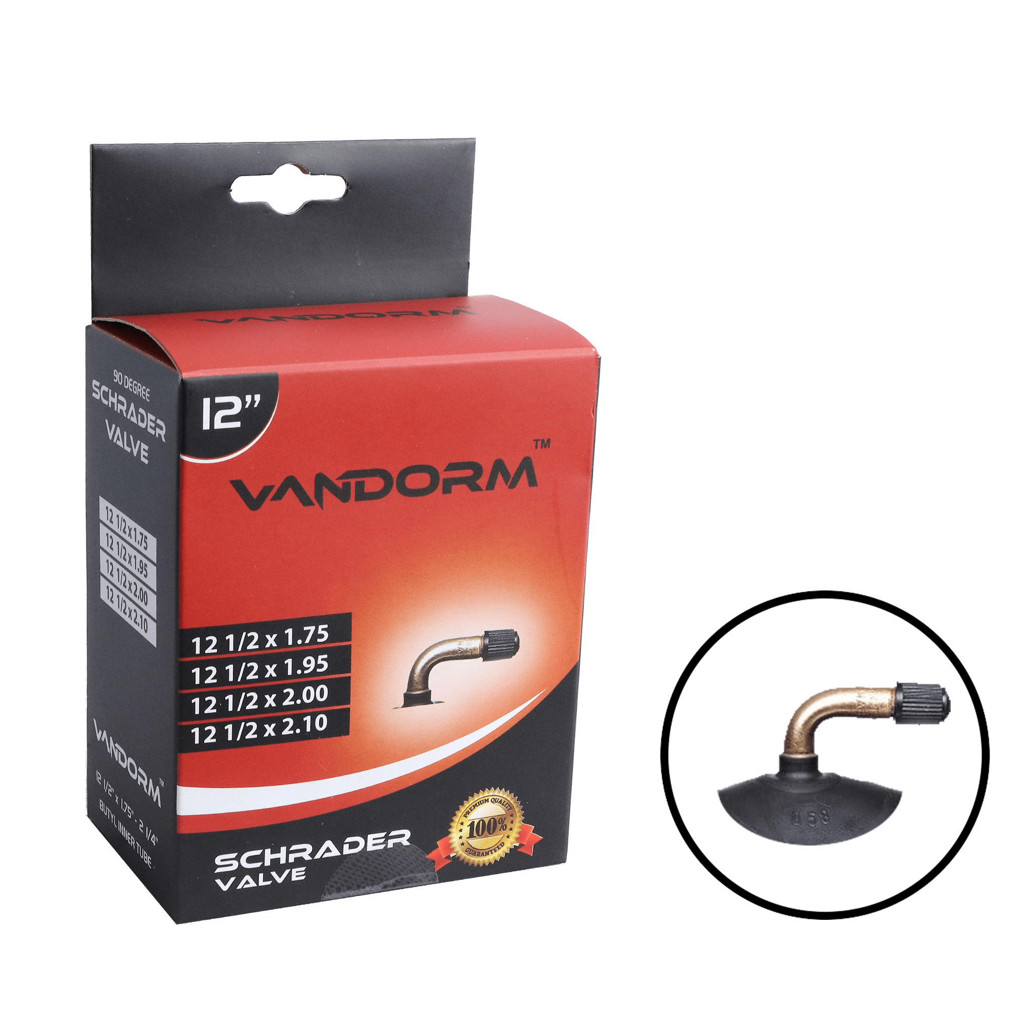 Vandorm 12" Inner Tube - 90 Degree Schrader Valve