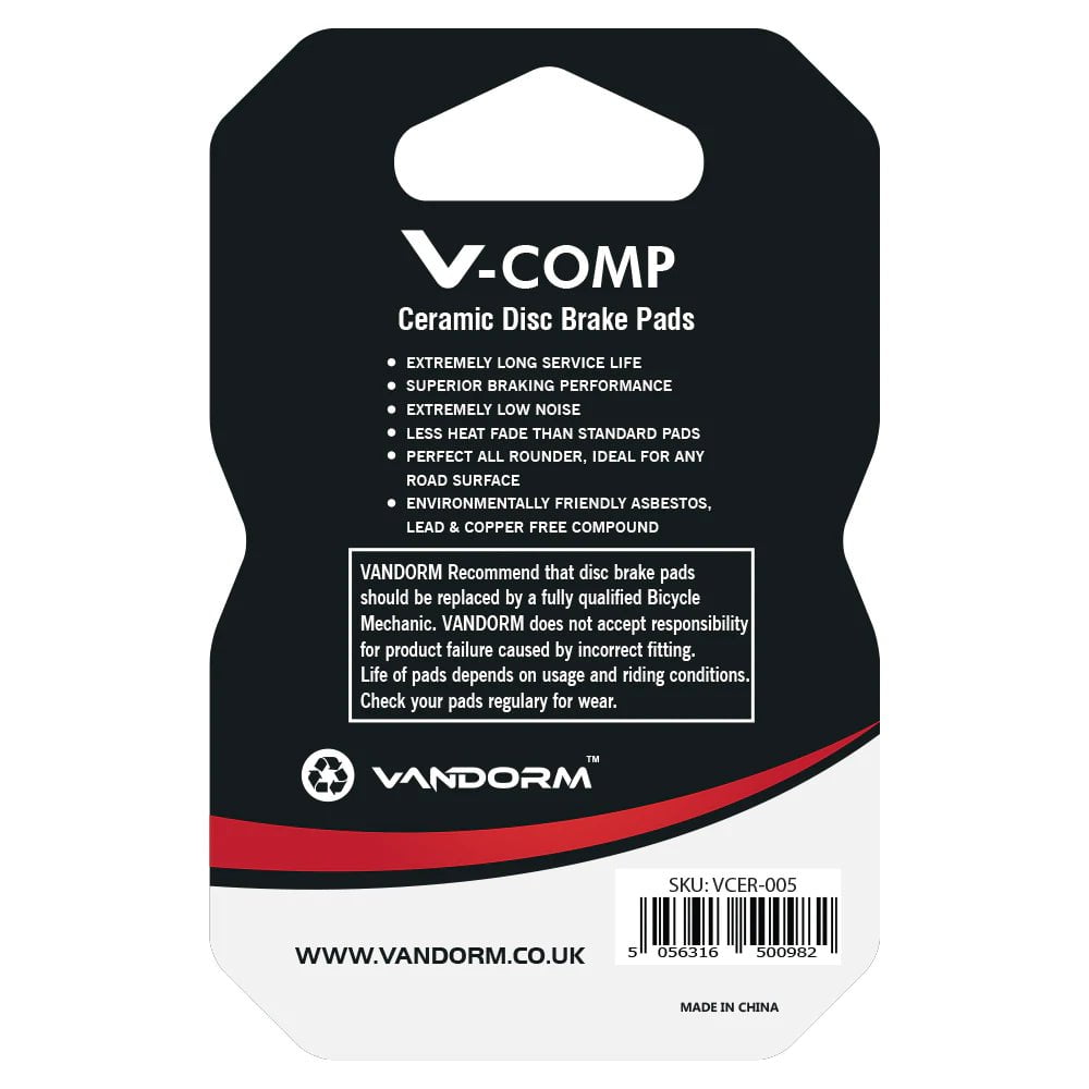 V-COMP Ceramic Compound Disc Brake Pads - Shimano, Tektro, Vandorm