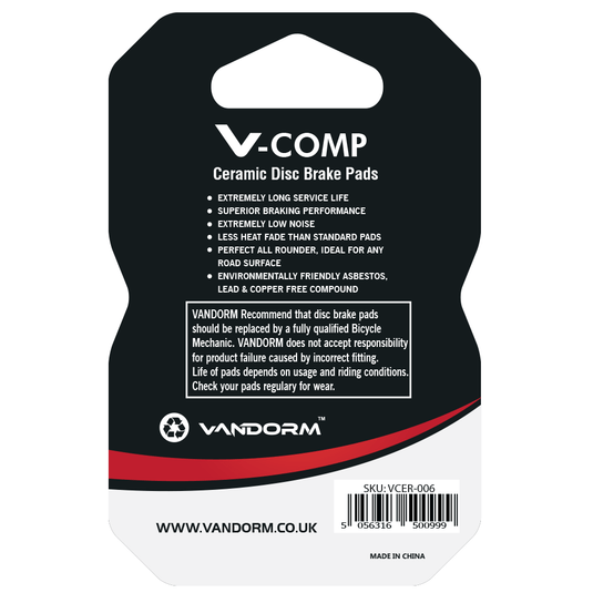 Vandorm V-COMP Ceramic Disc Brake Pads - Fits Shimano G01S G02S G03S, FSA