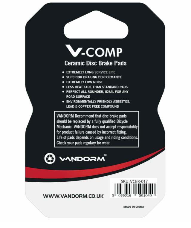 Vandorm V-COMP Ceramic Compound Disc Brake Pads - Hayes Prime