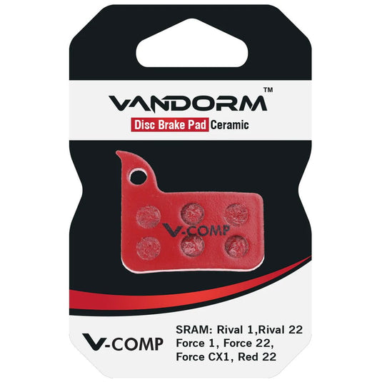 Vandorm V-COMP Ceramic Compound Disc Brake Pads - SRAM Rival, Force, Red