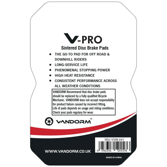 Vandorm V-PRO Sintered Compound Disc Brake Pads - Shimano Ultegra BR-RS805 & BR-RS505