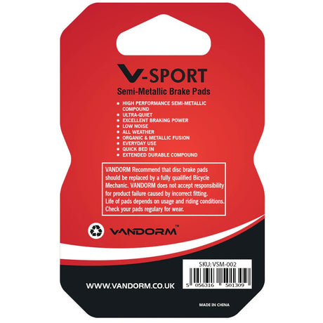 Vandorm V-SPORT Semi Metalic Disc Brake Pads - Avid Juicy, BB7