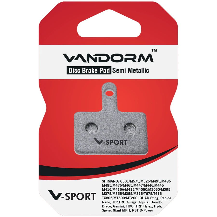 Vandorm V-SPORT Semi Metalic Disc Brake Pads - Shimano, Quad, Tektro, Giant, RST, TRP